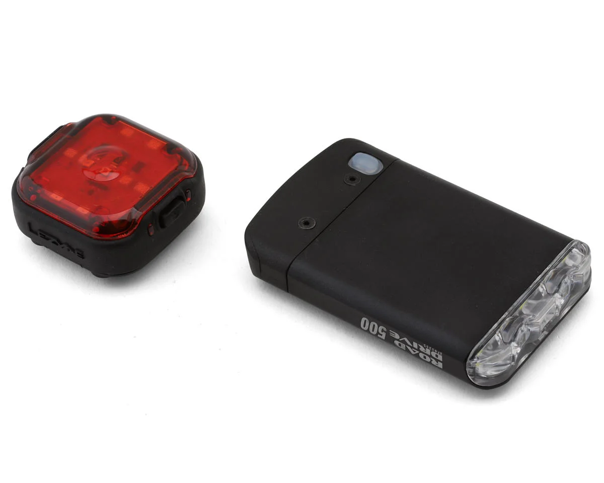 Lezyne Road Drive 500/Zecto² Drive Headlight & Tail Light Set (Black) (500/200 Lumens)